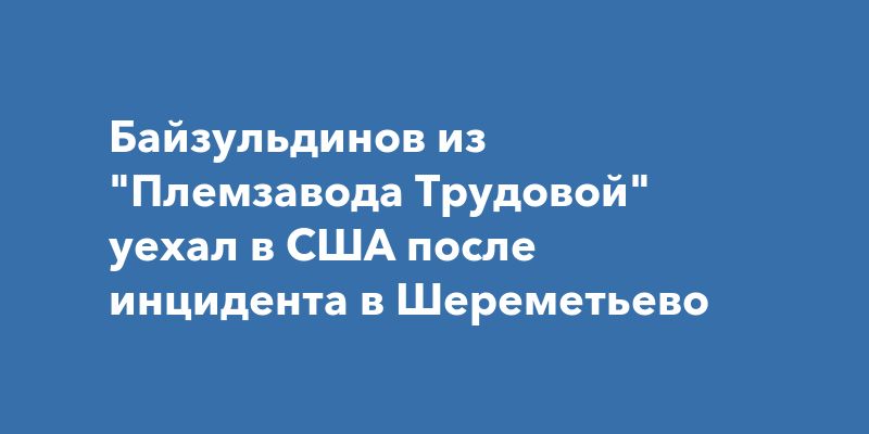 Байзульдинов из "Племзавода Трудовой" уехал в США после инцидента в Шереметьево