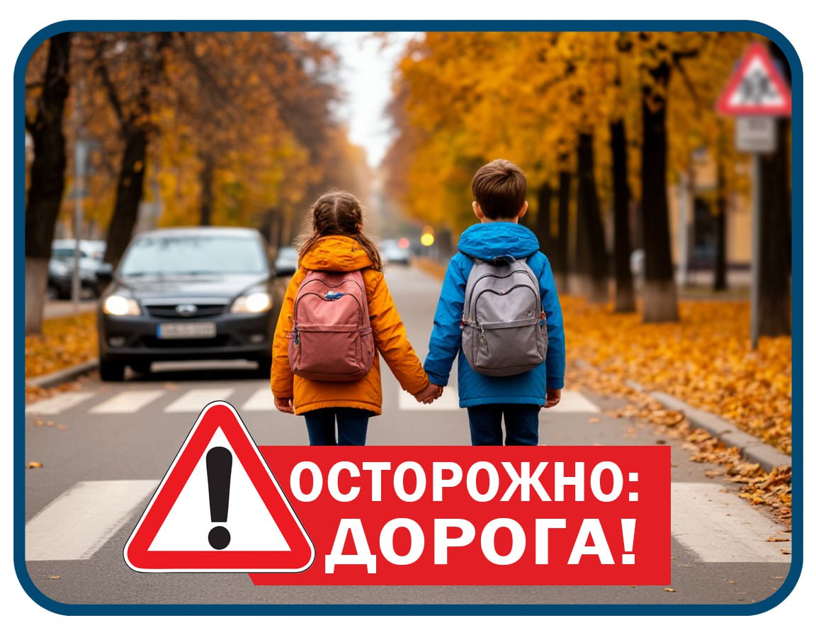 #ОСТОРОЖНО_ДОРОГА. Школа рядом? Снижай скорость! Дети непредсказуемы: могут выбежать на дорогу, отвлеченные друзьями или телефоном