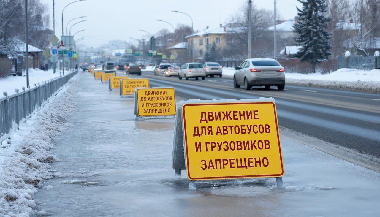 На М-5 закрыли движение для грузовиков и автобусов На М-5 закрыли движение для грузовиков и автобусов