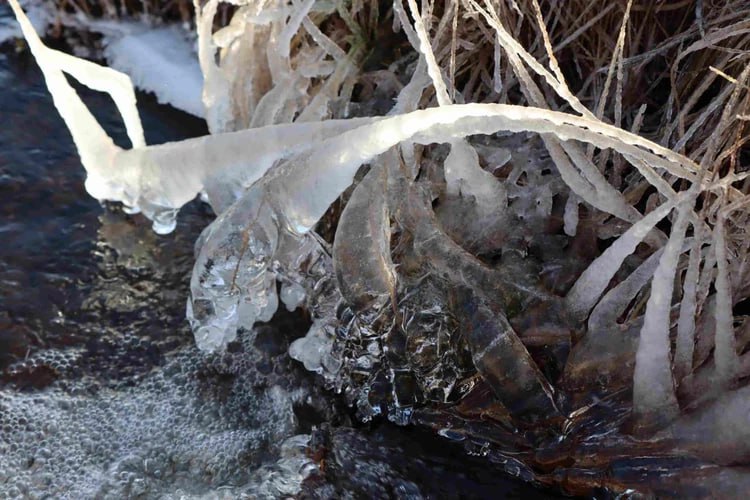 Словно хрусталь: в Челябинской области природа создала причудливые ледяные украшения Словно хрусталь: в Челябинской области природа создала причудливые ледяные украшения