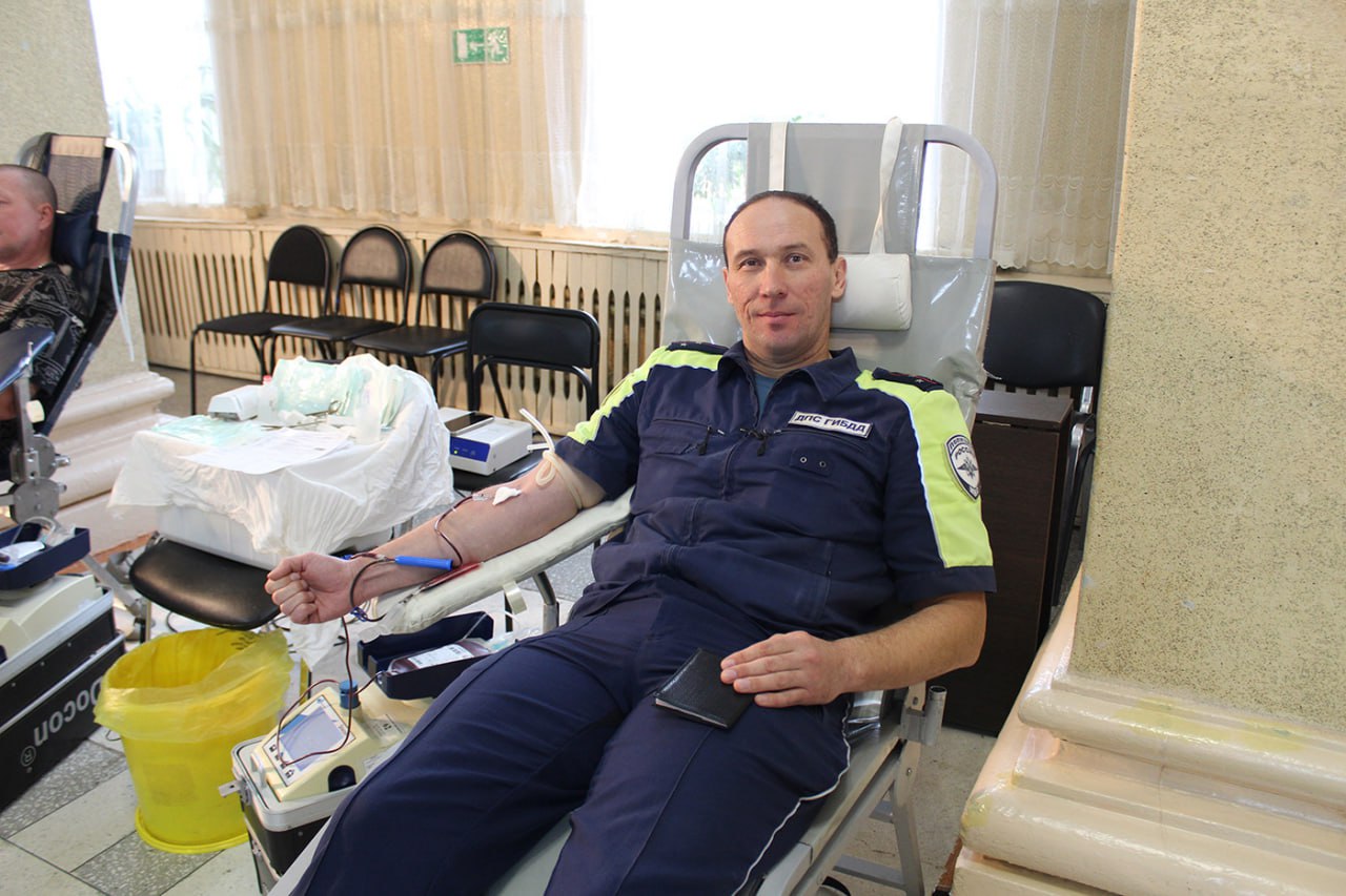 Коркинские полицейские стали донорами