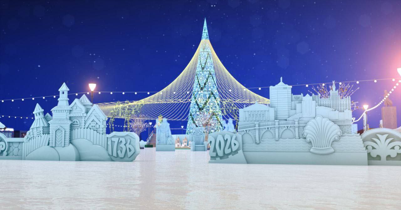 В Челябинске начинается строительство ледового городка «Челябинск, с юбилеем!» на площади Революции