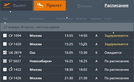 В аэропорту Челябинска задерживаются московские рейсы