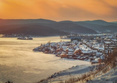 Зимний вечер в Сатке. Снимал Денис Хабибуллин