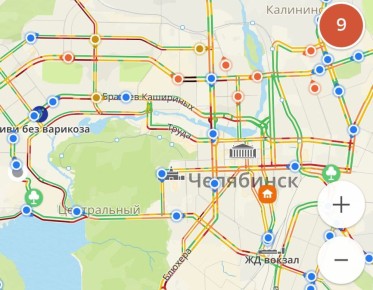 Пробки в Челябинске достигли 9 баллов