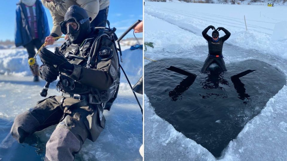 Прорубь в форме сердца появилась на водоеме в Челябинской области