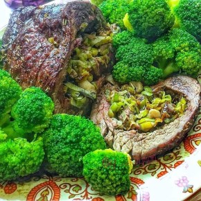 Сытный мясной рулет с ароматными грибами