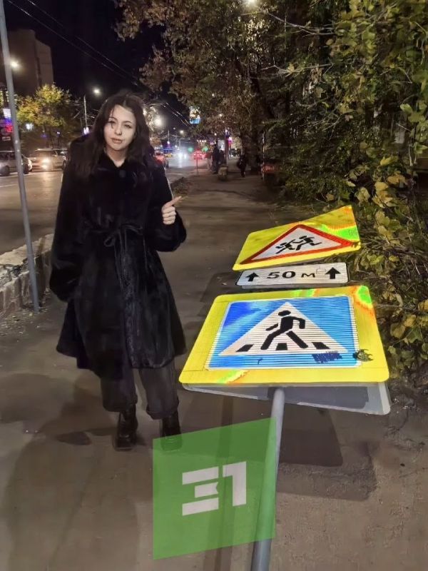 В Челябинске на девушку рухнул дорожный знак