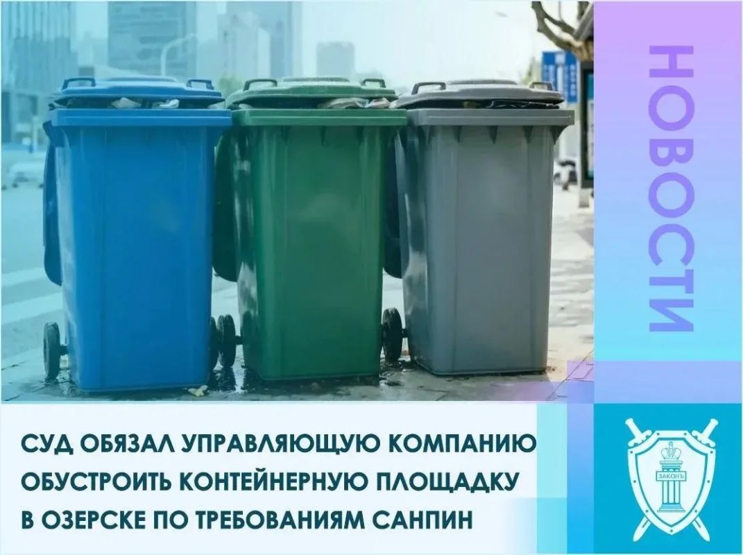 Прокуратура ЗАТО г. Озерск в ходе проверки установила, что возле жилых домов по пр. Карла Маркса расположена контейнерная площадка для сбора и накопления коммунальных отходов, состояние которой не соответствует СанПиН