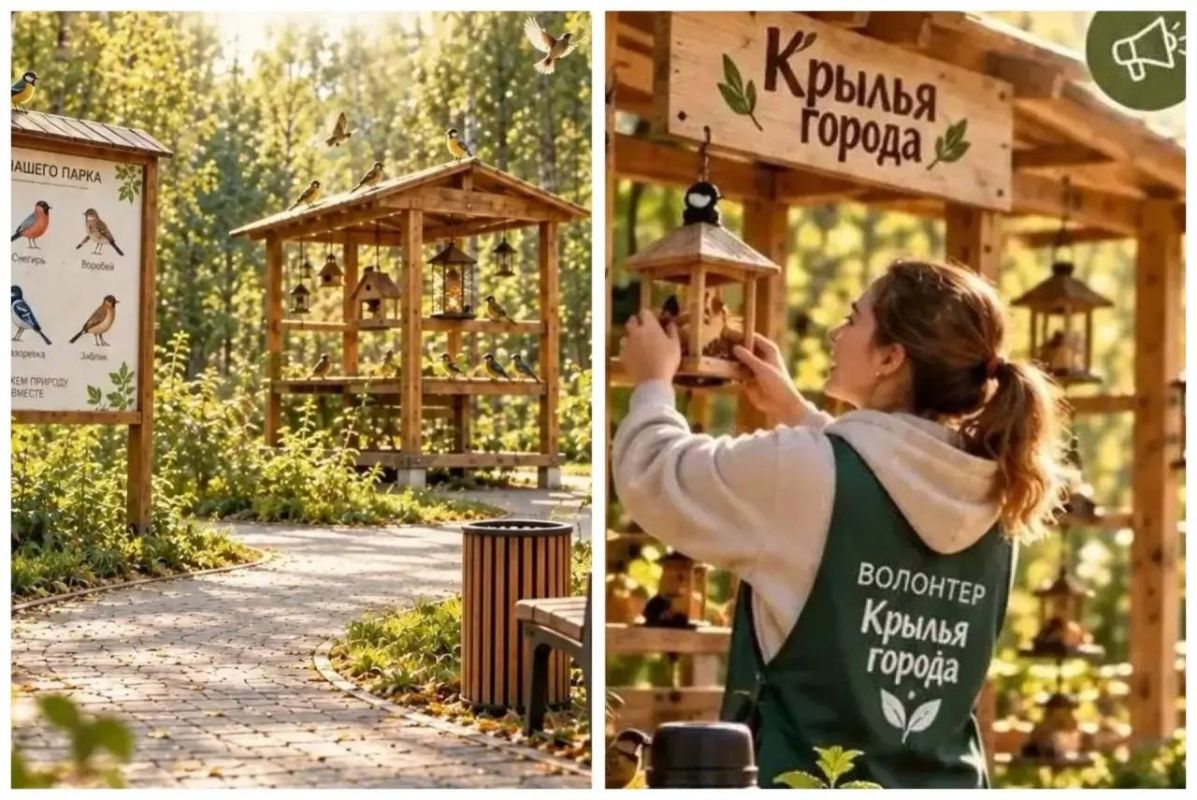 «Крылья города»: на Тополинке появится беседка для птиц, которую можно будет пополнять правильной едой